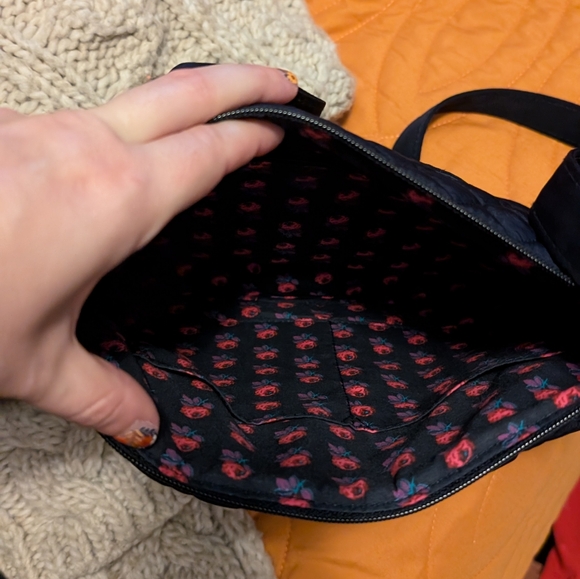 Vera Bradley Microfiber Saddle Crossbody, navy blue - Picture 3 of 4